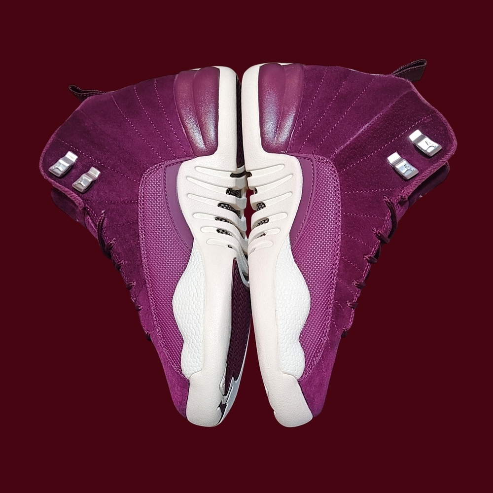 🚻6.5Y US—Air Jordan 12 Retro BG 2017 [BORDEAUX/SAIL–METALLIC SILVER] 153265–617 - Picture 3 of 11